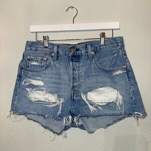 Levi's 501 Blue Jean Shorts Womens Size 28